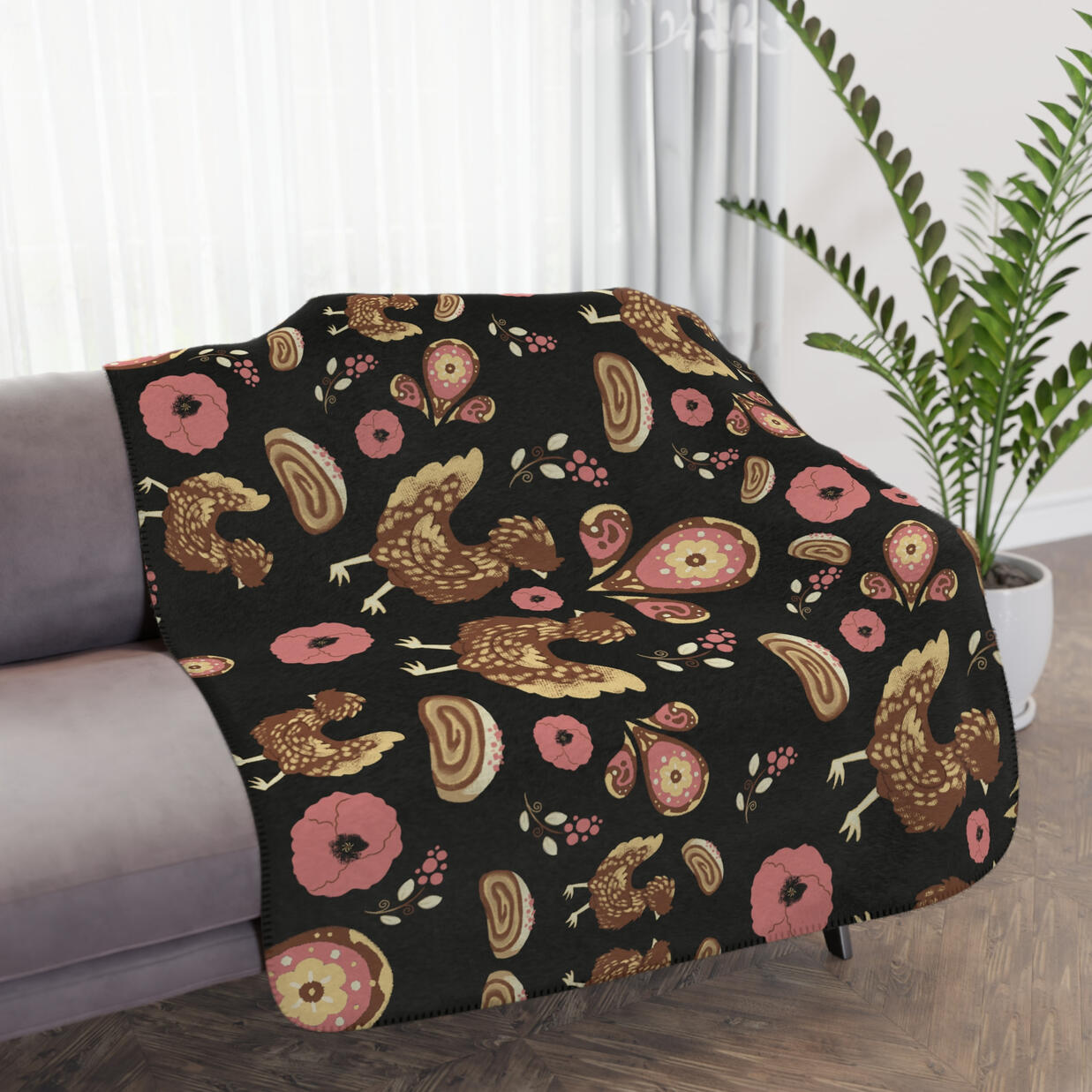 Chicken Pattern Mockup - Blanket